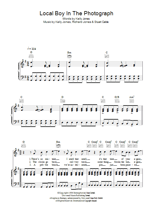 Download Stereophonics Local Boy In The Photograph Sheet Music