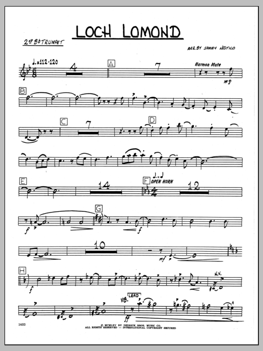 Download Sammy Nestico Loch Lomond - 2nd Bb Trumpet Sheet Music