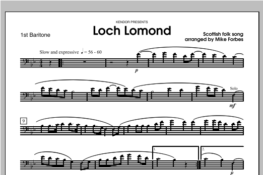 Download Forbes Loch Lomond - Baritone 1 Sheet Music