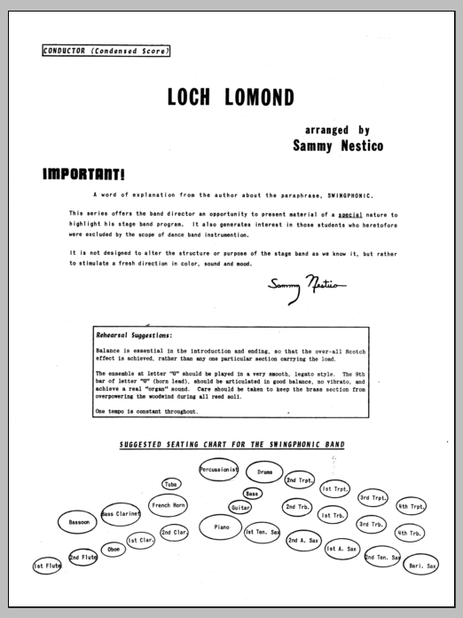 Download Sammy Nestico Loch Lomond - Full Score Sheet Music
