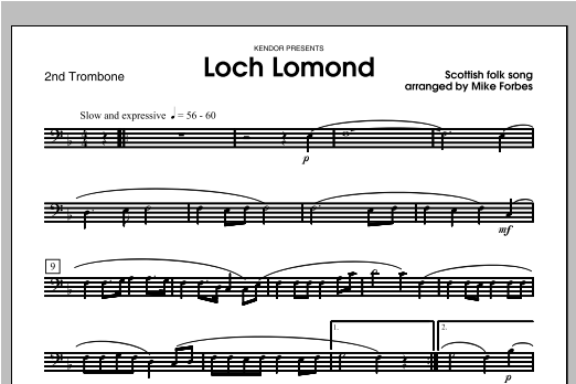 Download Forbes Loch Lomond - Trombone 2 Sheet Music