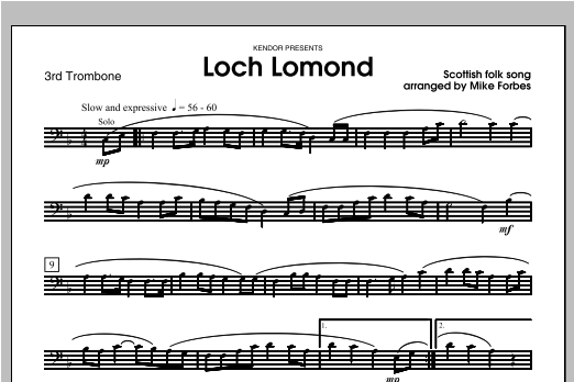 Download Forbes Loch Lomond - Trombone 3 Sheet Music