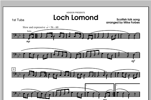 Download Forbes Loch Lomond - Tuba 1 Sheet Music