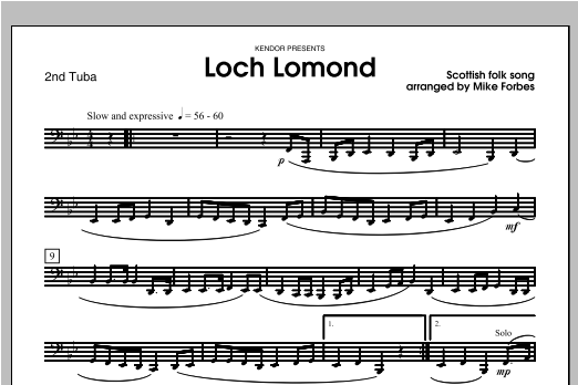 Download Forbes Loch Lomond - Tuba 2 Sheet Music