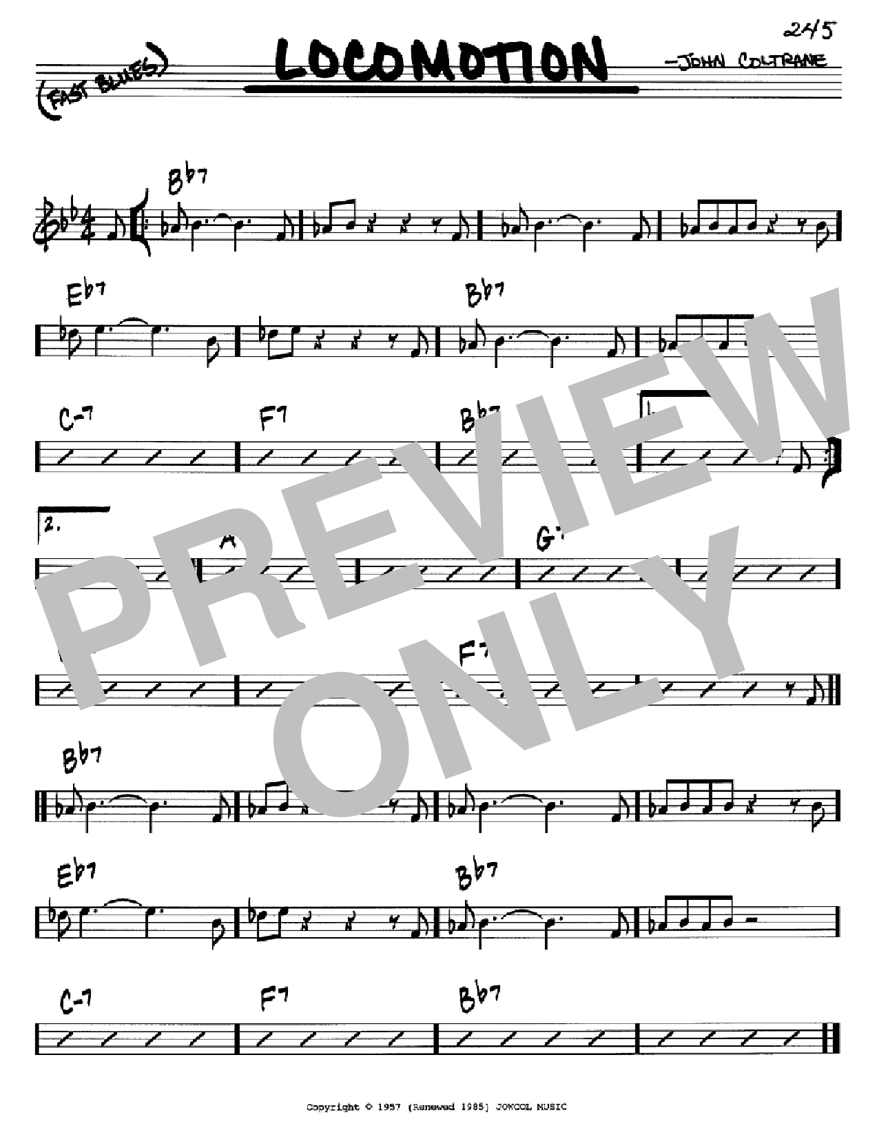 Download John Coltrane Locomotion Sheet Music