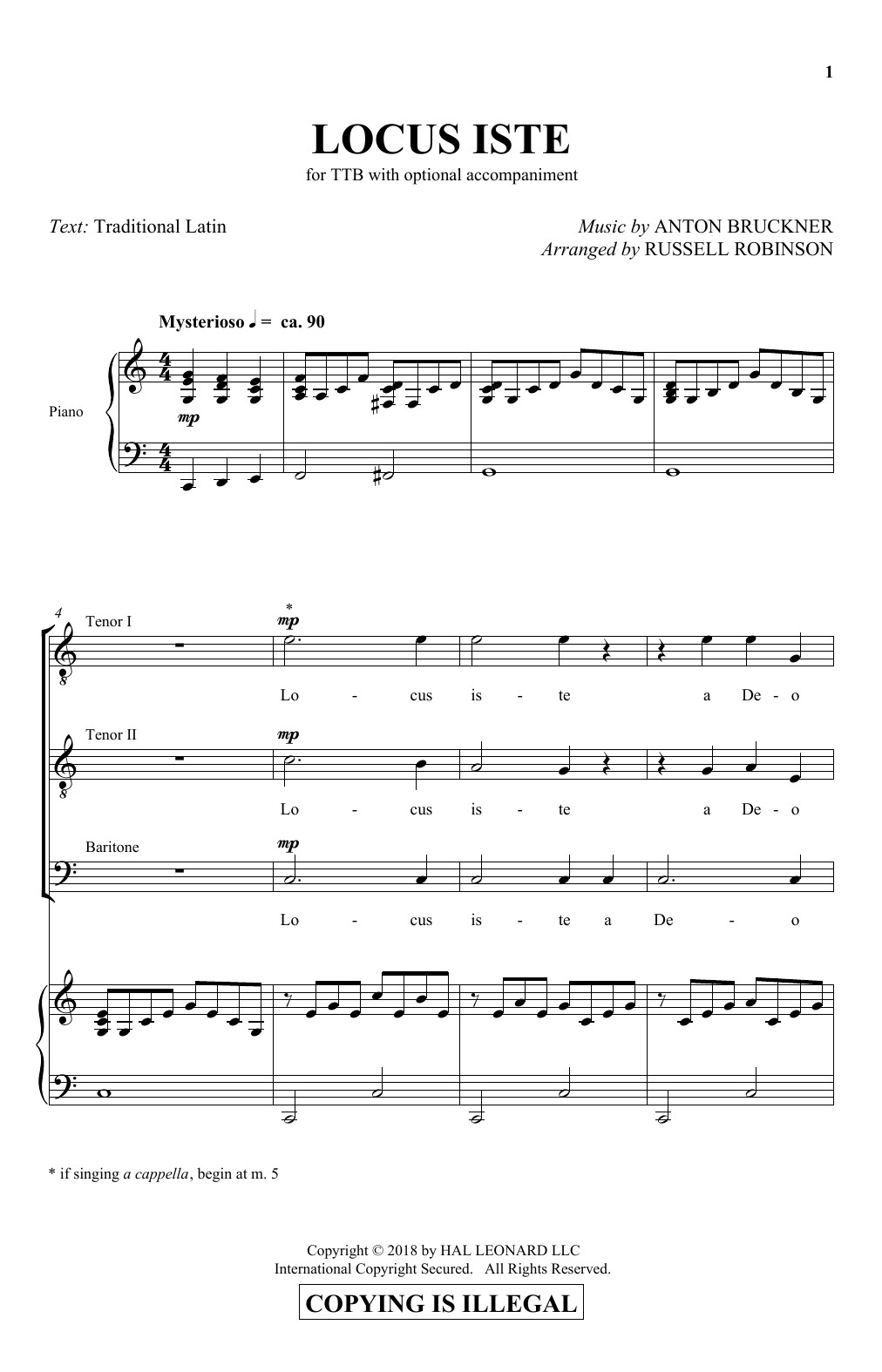 Download Russell Robinson Locus Iste Sheet Music