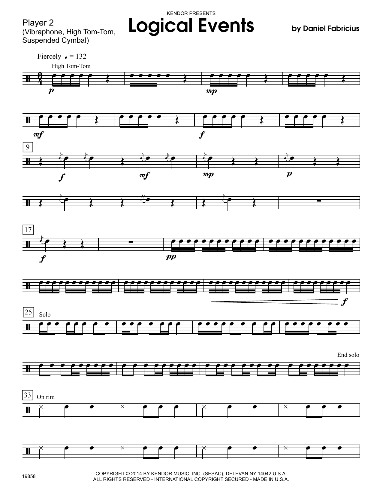 Download Daniel Fabricious Logical Events - Percussion 2 Sheet Music