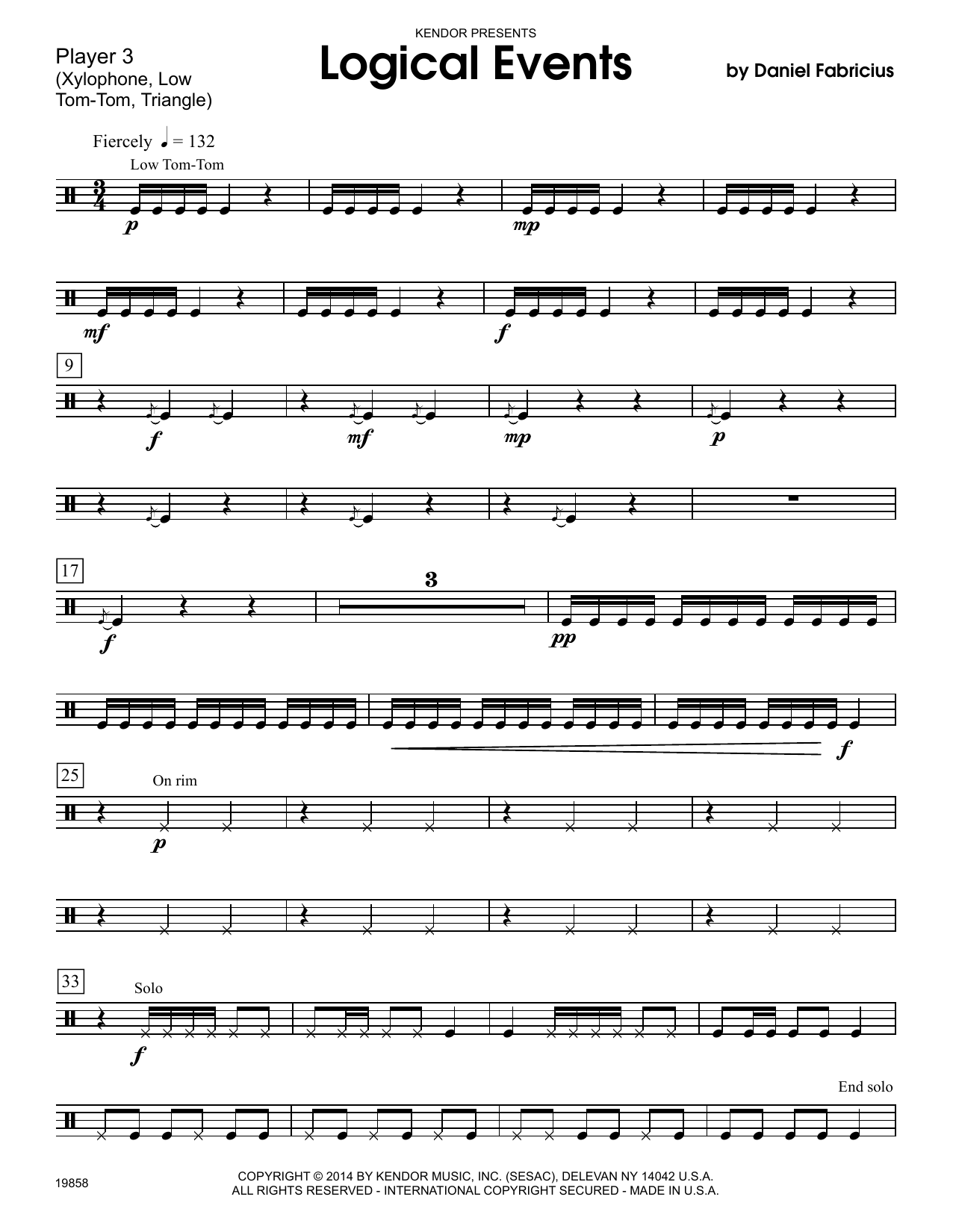 Download Daniel Fabricious Logical Events - Percussion 3 Sheet Music