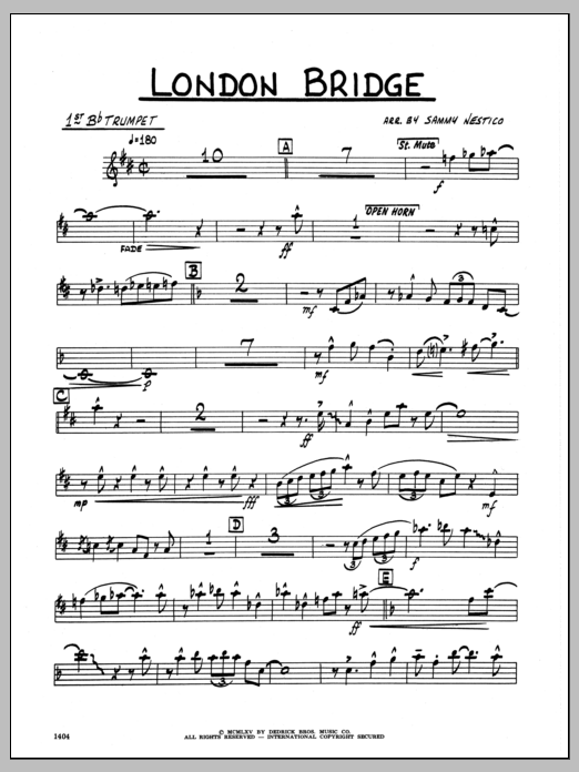 Download Sammy Nestico London Bridge - 1st Bb Trumpet Sheet Music