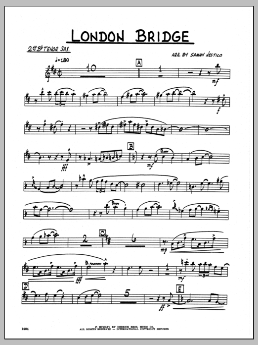 Download Sammy Nestico London Bridge - 2nd Bb Tenor Saxophone Sheet Music