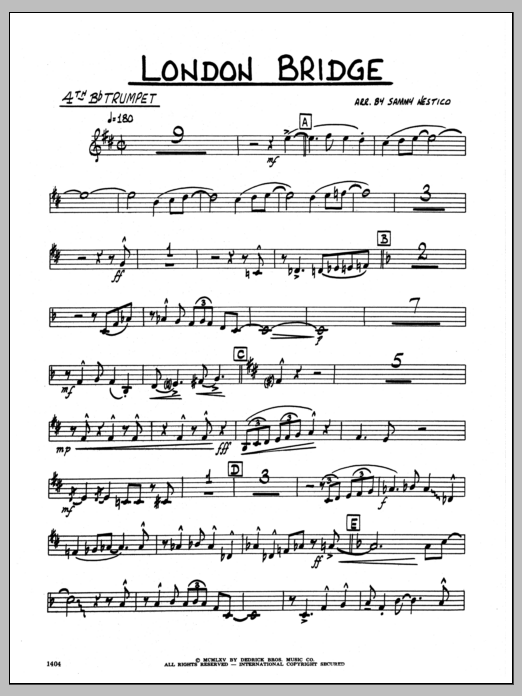 Download Sammy Nestico London Bridge - 4th Bb Trumpet Sheet Music
