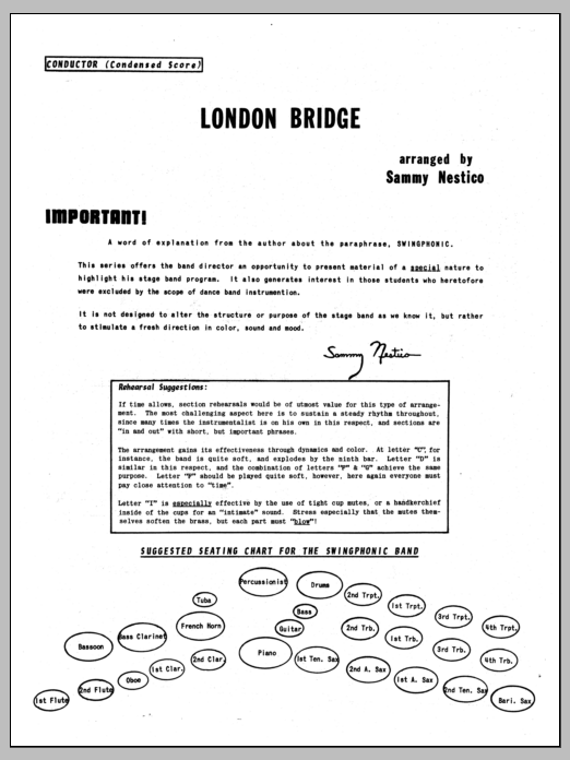Download Sammy Nestico London Bridge - Full Score Sheet Music