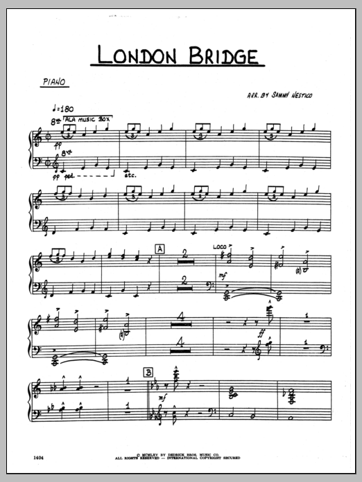 Download Sammy Nestico London Bridge - Piano Sheet Music