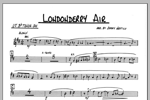 Download Sammy Nestico Londonderry Air - 1st Bb Tenor Saxophon Sheet Music