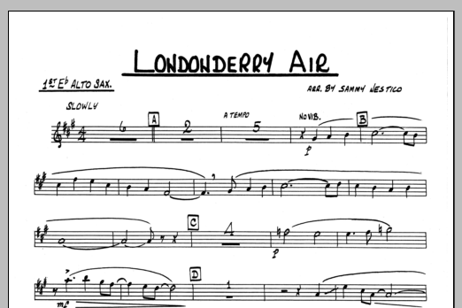 Download Sammy Nestico Londonderry Air - 1st Eb Alto Saxophone Sheet Music