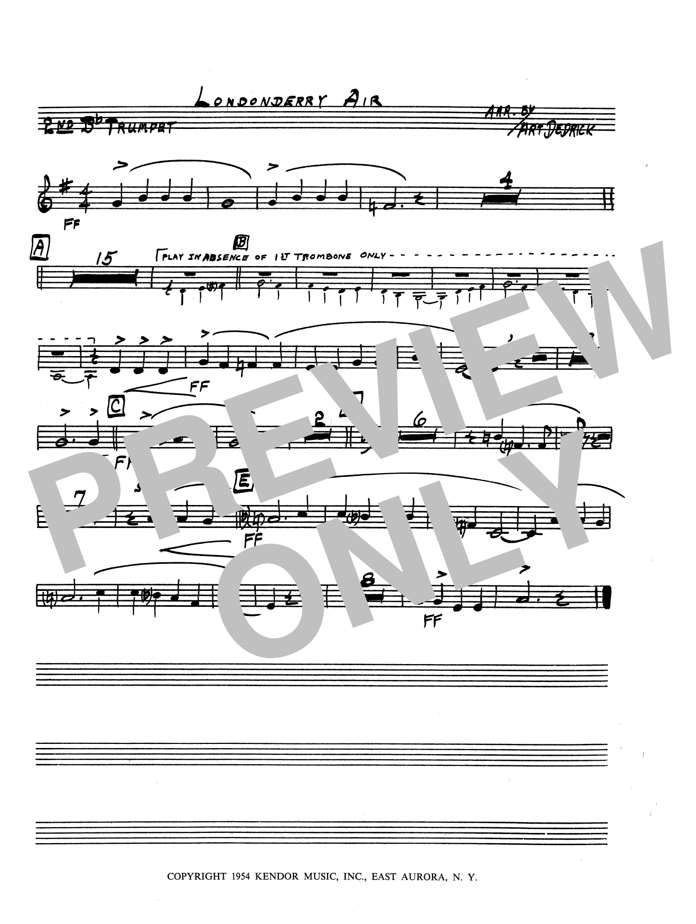 Download Art Dedrick Londonderry Air - 2nd Bb Trumpet Sheet Music