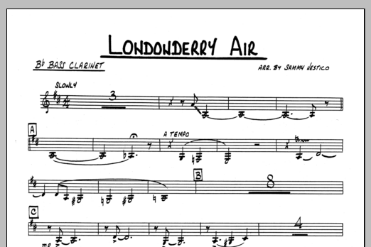 Download Sammy Nestico Londonderry Air - Bb Bass Clarinet Sheet Music