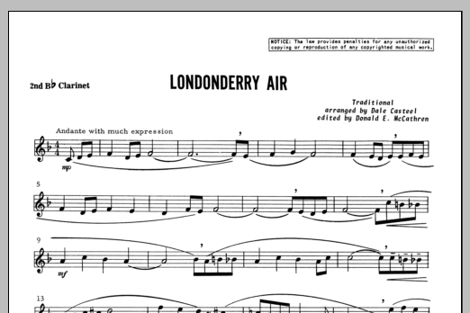 Download Casteel Londonderry Air - Clarinet 2 Sheet Music