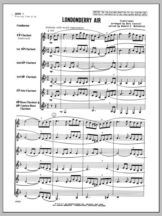 Download Casteel Londonderry Air - Full Score Sheet Music