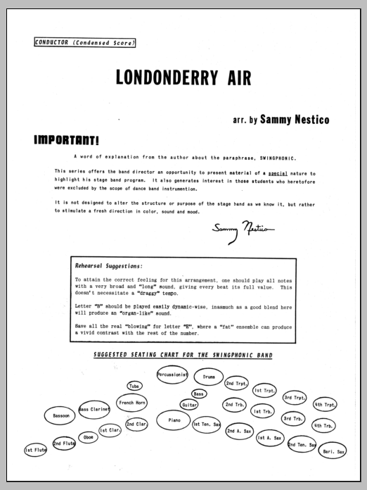 Download Sammy Nestico Londonderry Air - Full Score Sheet Music