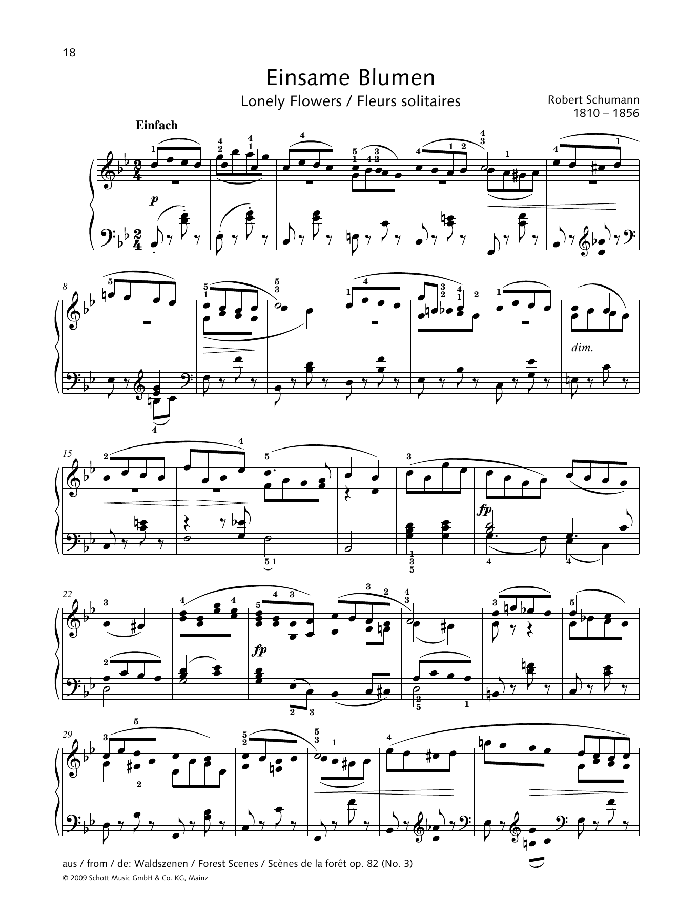 Download Robert Schumann Lonely Flowers Sheet Music