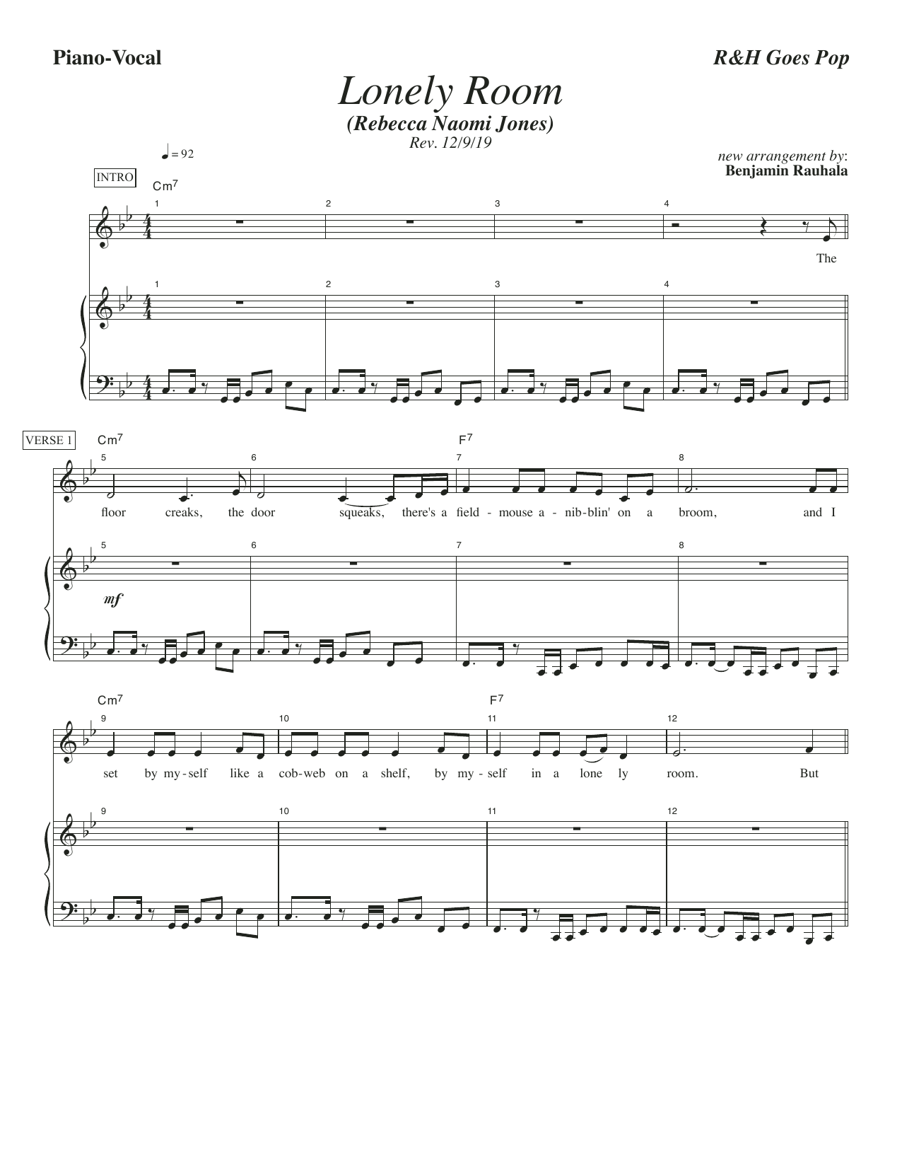 Download Rodgers & Hammerstein Lonely Room [R&H Goes Pop! version] (fr Sheet Music