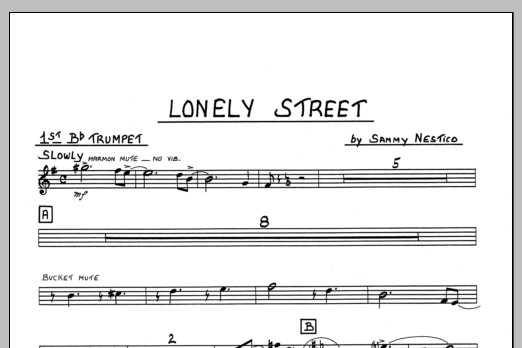Download Sammy Nestico Lonely Street - 1st Bb Trumpet Sheet Music