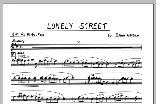 Download Sammy Nestico Lonely Street - 1st Eb Alto Saxophone Sheet Music