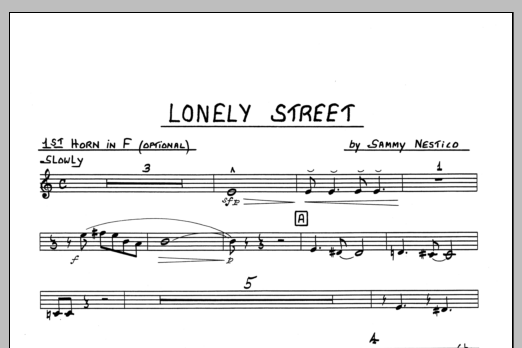 Download Sammy Nestico Lonely Street - 1st F Horn Sheet Music