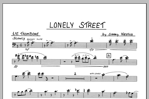 Download Sammy Nestico Lonely Street - 1st Trombone Sheet Music