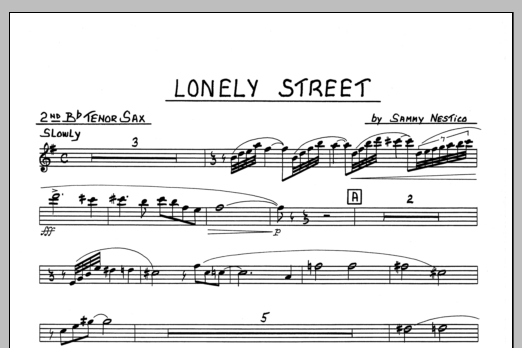 Download Sammy Nestico Lonely Street - 2nd Bb Tenor Saxophone Sheet Music