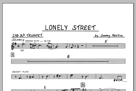 Download Sammy Nestico Lonely Street - 2nd Bb Trumpet Sheet Music