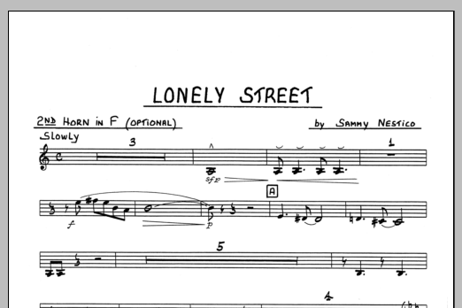 Download Sammy Nestico Lonely Street - 2nd F Horn Sheet Music