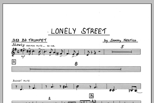 Download Sammy Nestico Lonely Street - 3rd Bb Trumpet Sheet Music
