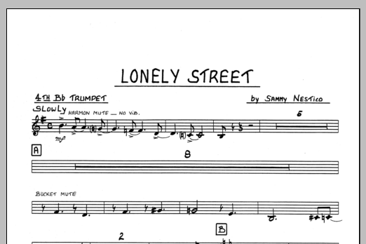Download Sammy Nestico Lonely Street - 4th Bb Trumpet Sheet Music