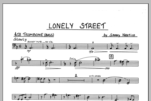 Download Sammy Nestico Lonely Street - 4th Trombone Sheet Music