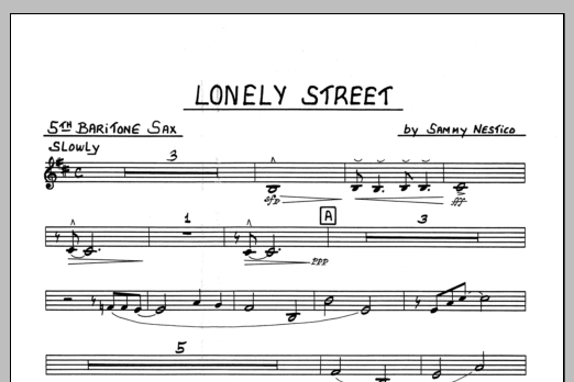 Download Sammy Nestico Lonely Street - Eb Baritone Sax Sheet Music