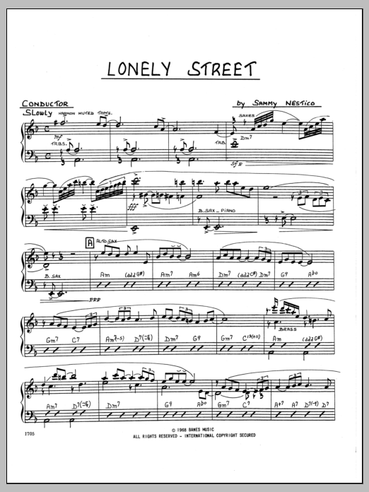 Download Sammy Nestico Lonely Street - Full Score Sheet Music