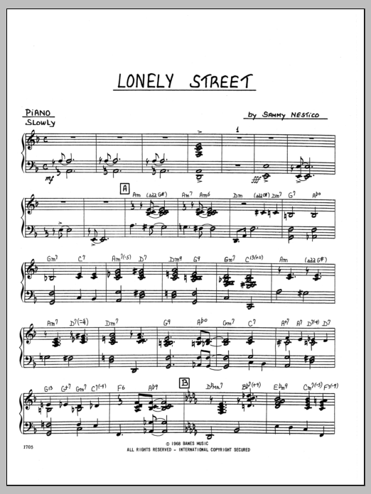 Download Sammy Nestico Lonely Street - Piano Sheet Music