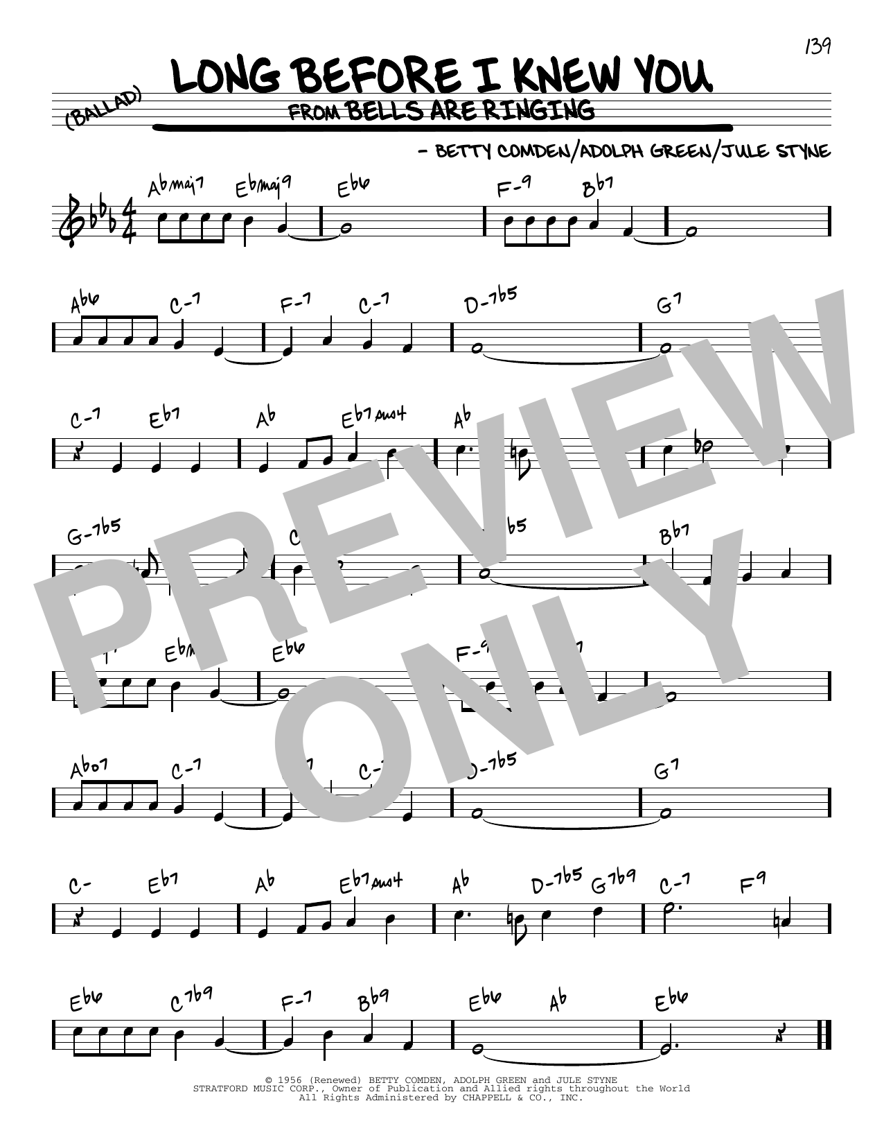 Download Adolph Green Long Before I Knew You Sheet Music