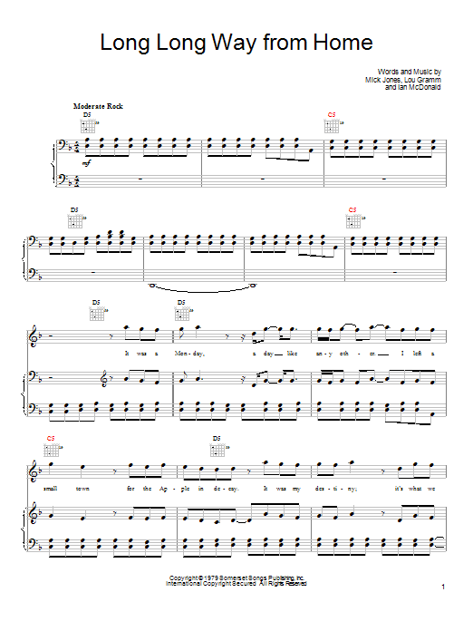 Download Foreigner Long Long Way From Home Sheet Music