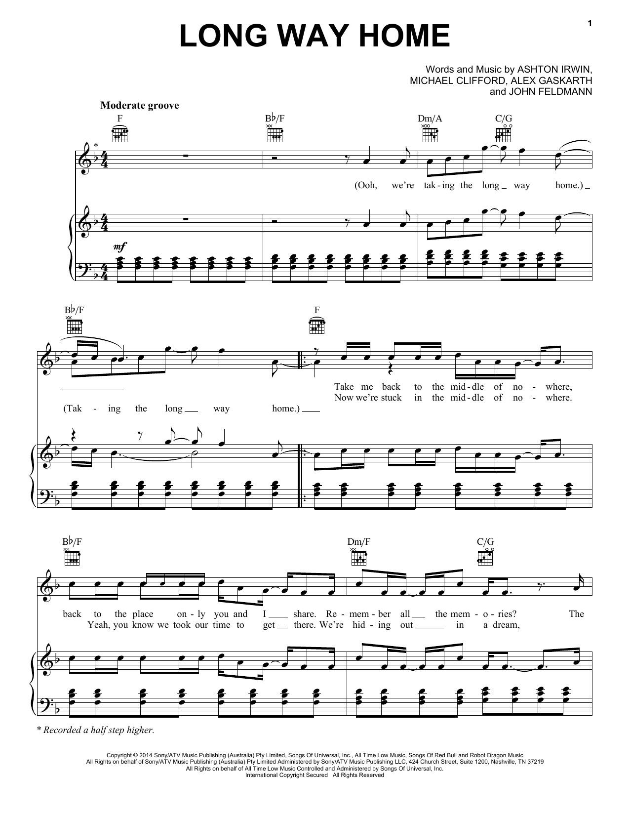Download 5 Seconds of Summer Long Way Home Sheet Music