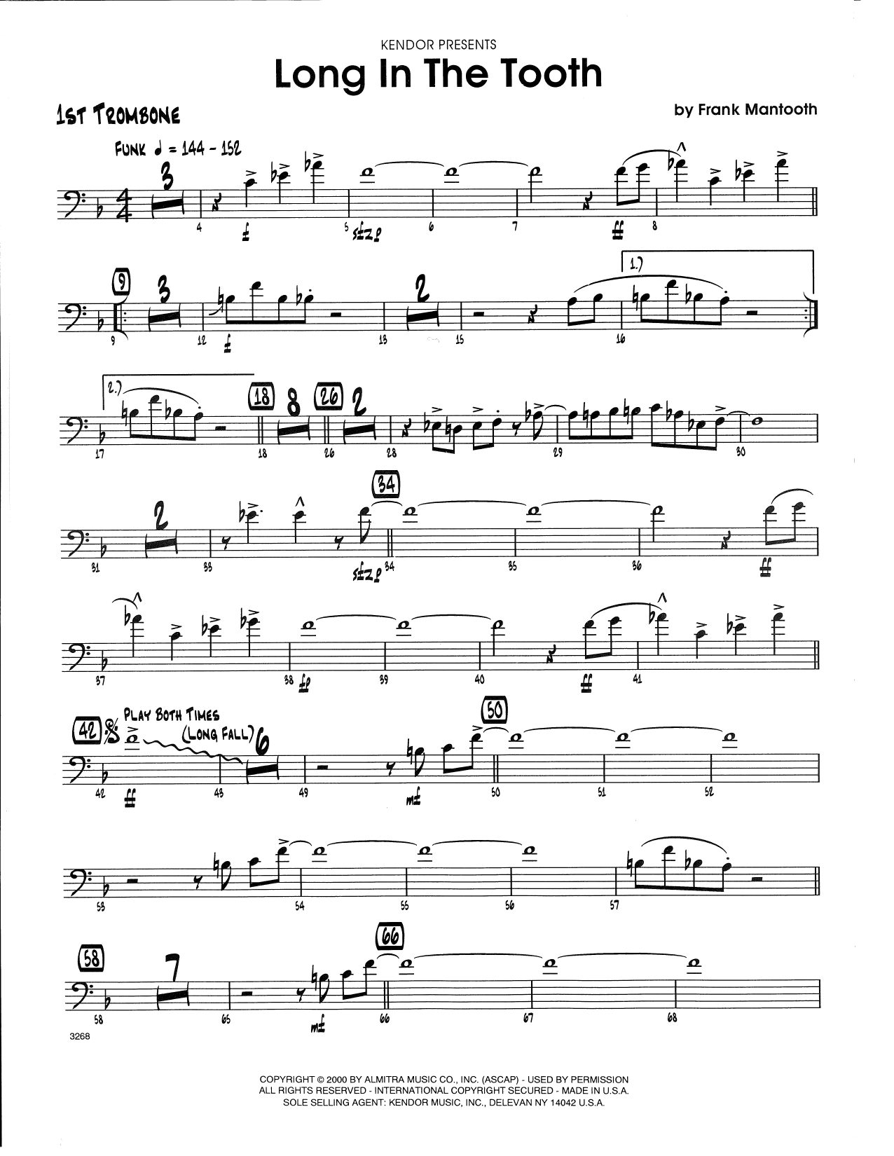 Download Frank Mantooth Long In The Tooth - 1st Trombone Sheet Music