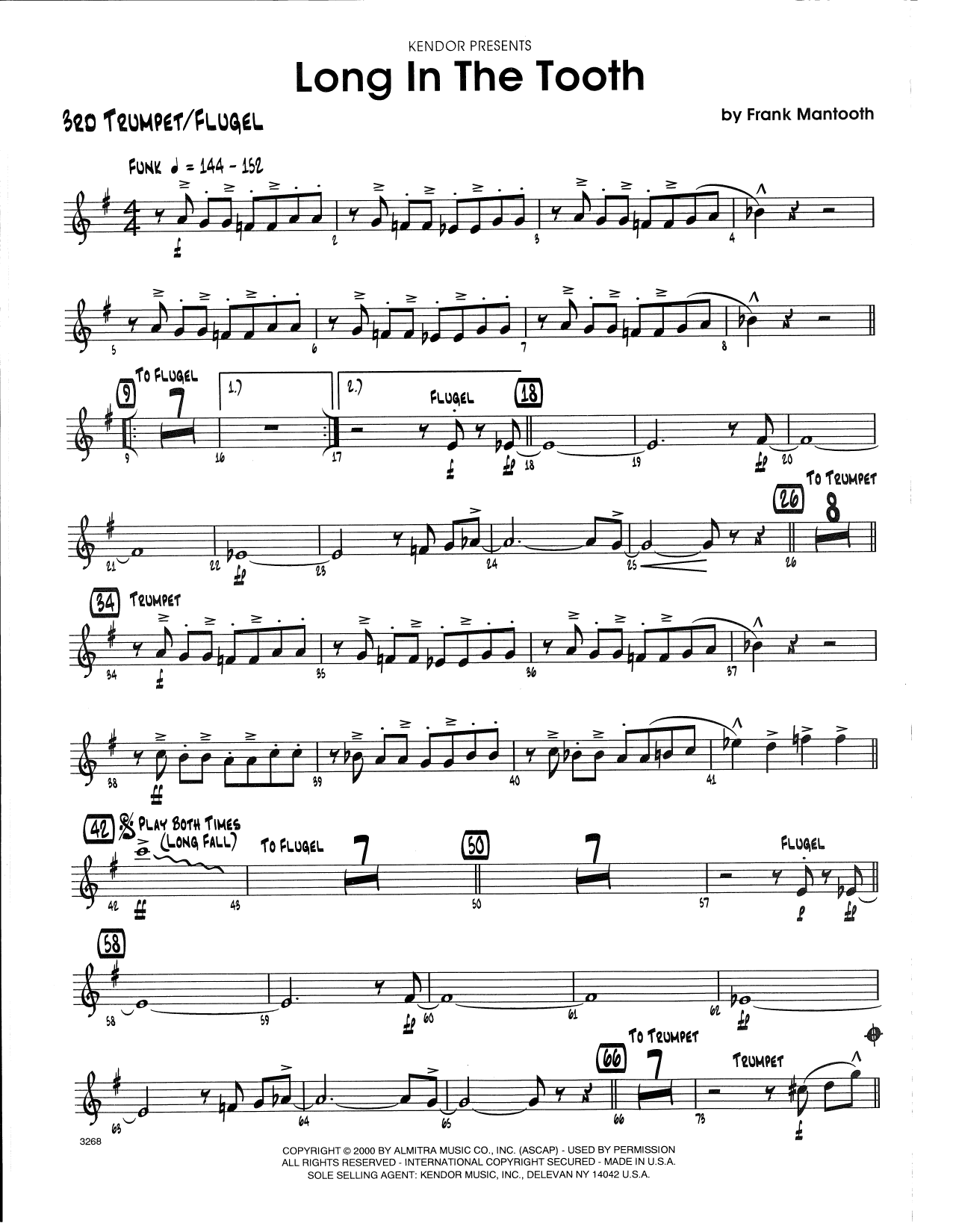 Download Frank Mantooth Long In The Tooth - 3rd Bb Trumpet Sheet Music