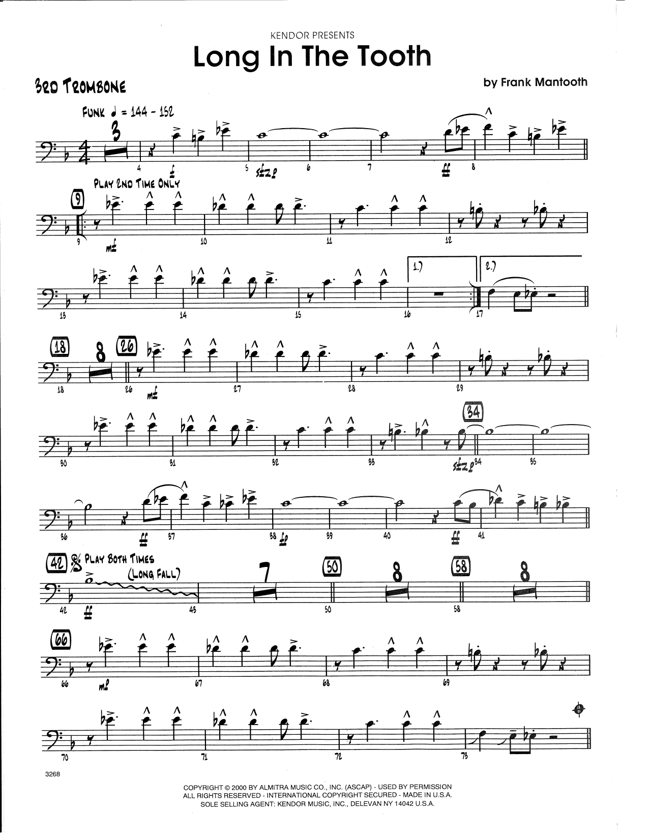 Download Frank Mantooth Long In The Tooth - 3rd Trombone Sheet Music