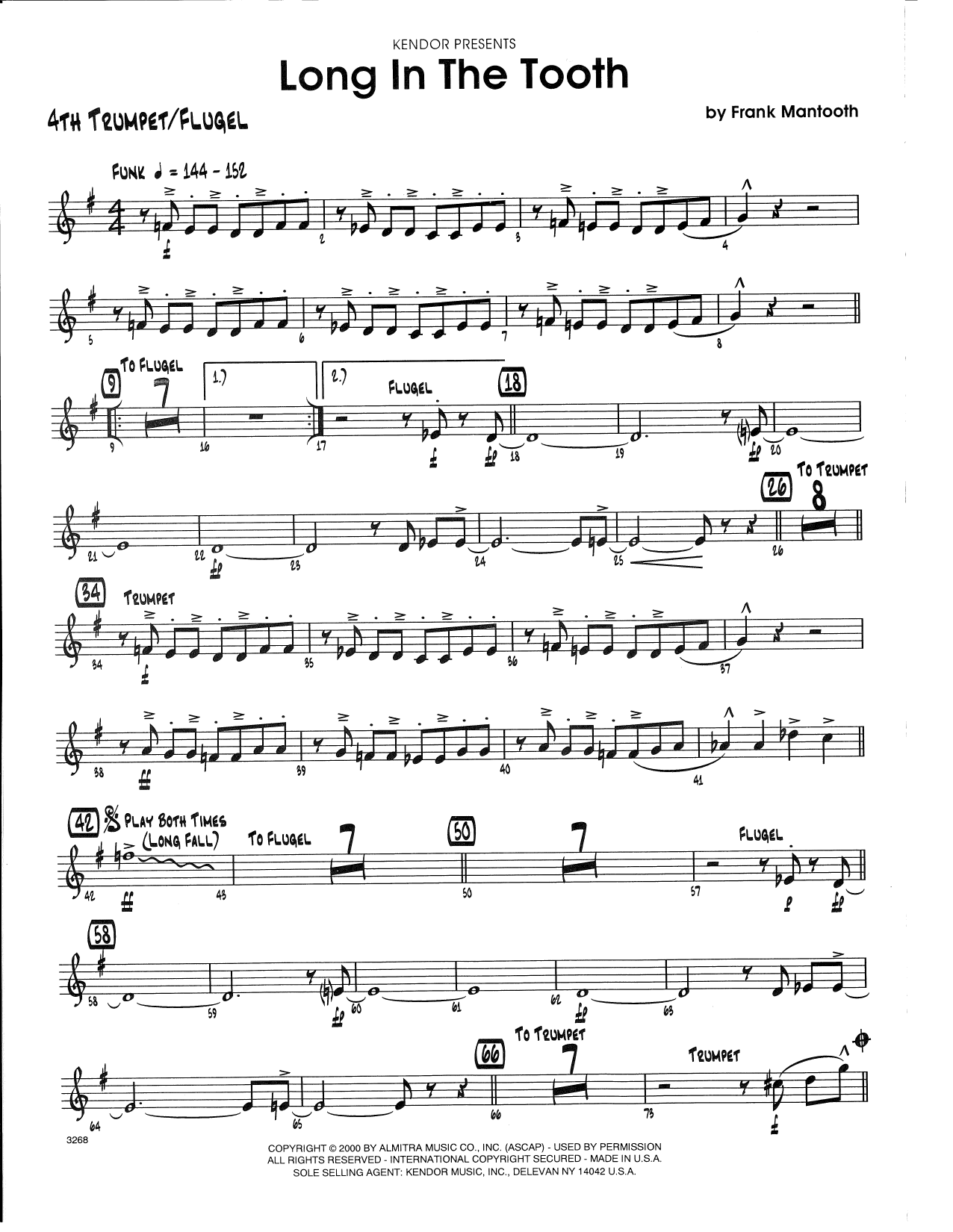 Download Frank Mantooth Long In The Tooth - 4th Bb Trumpet Sheet Music