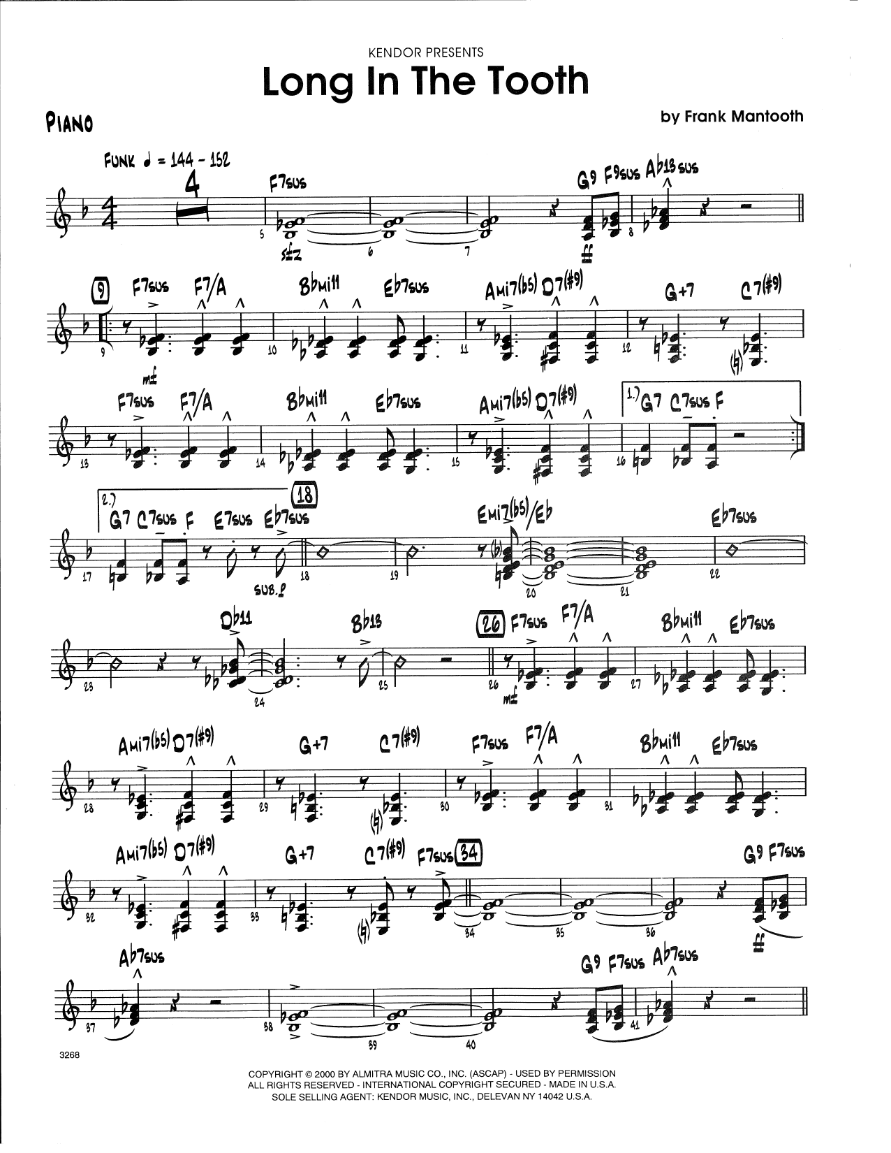 Download Frank Mantooth Long In The Tooth - Piano Sheet Music