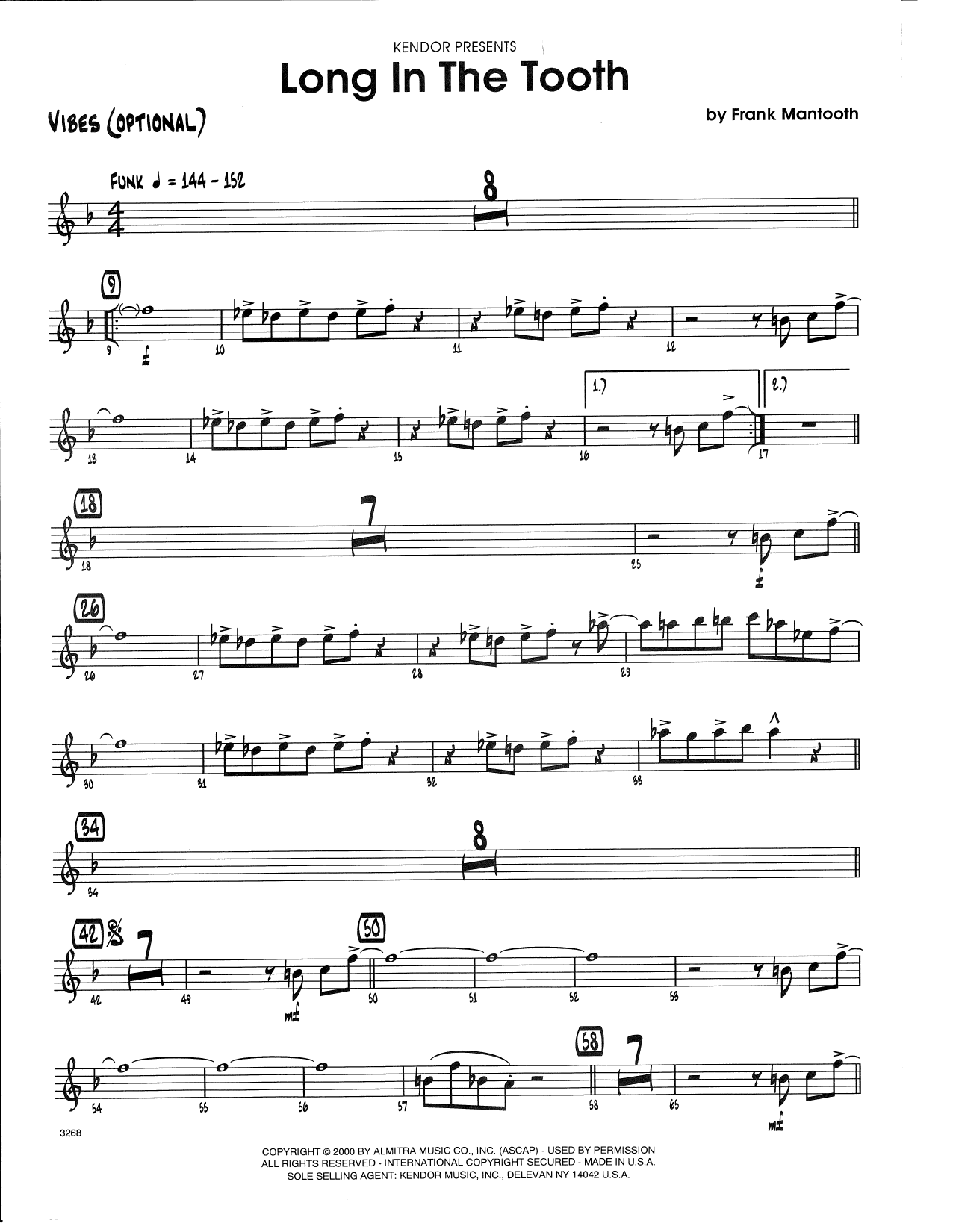 Download Frank Mantooth Long In The Tooth - Vibes Sheet Music