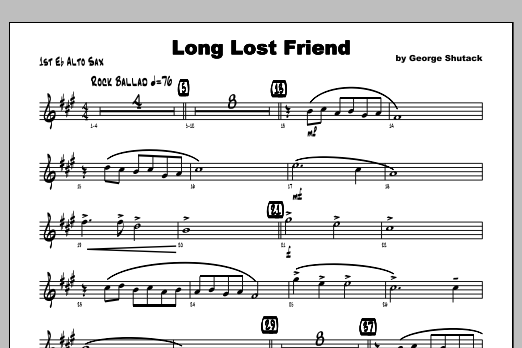 Download Shutack Long Lost Friend - Alto Sax 1 Sheet Music