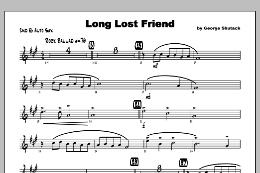 Download Shutack Long Lost Friend - Alto Sax 2 Sheet Music